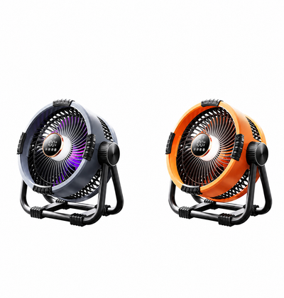 Rechargeable Camping Fan with LED Light & Power Bank