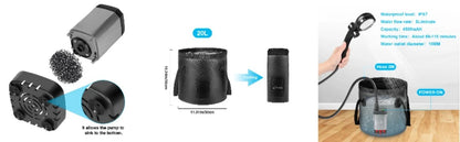 Portable Camping Shower Pump – Rechargeable Outdoor Shower