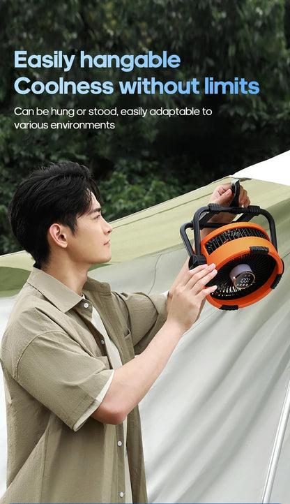 Rechargeable Camping Fan with LED Light & Power Bank