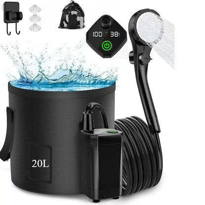 Portable Camping Shower Pump – Rechargeable Outdoor Shower